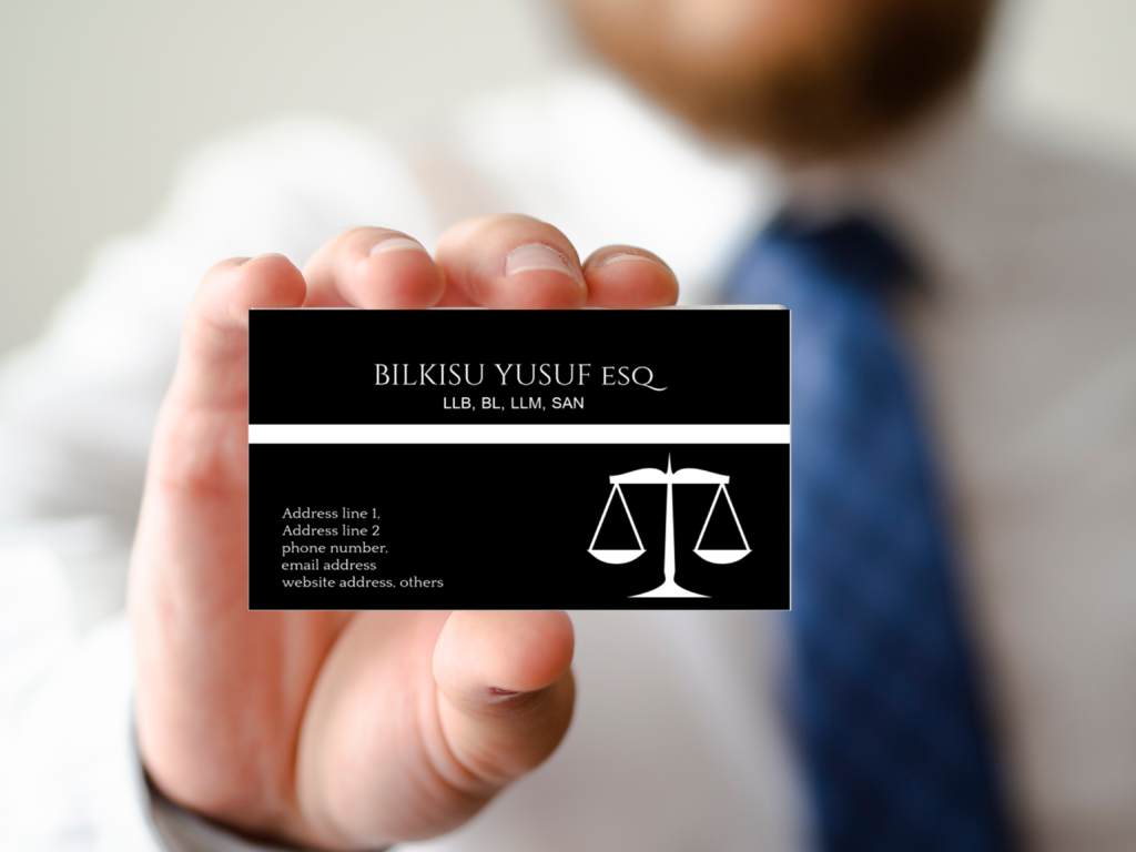 image of a man showing a business card