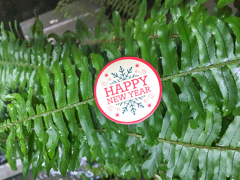 Image showing a Happy New year sticker for the holiday season
