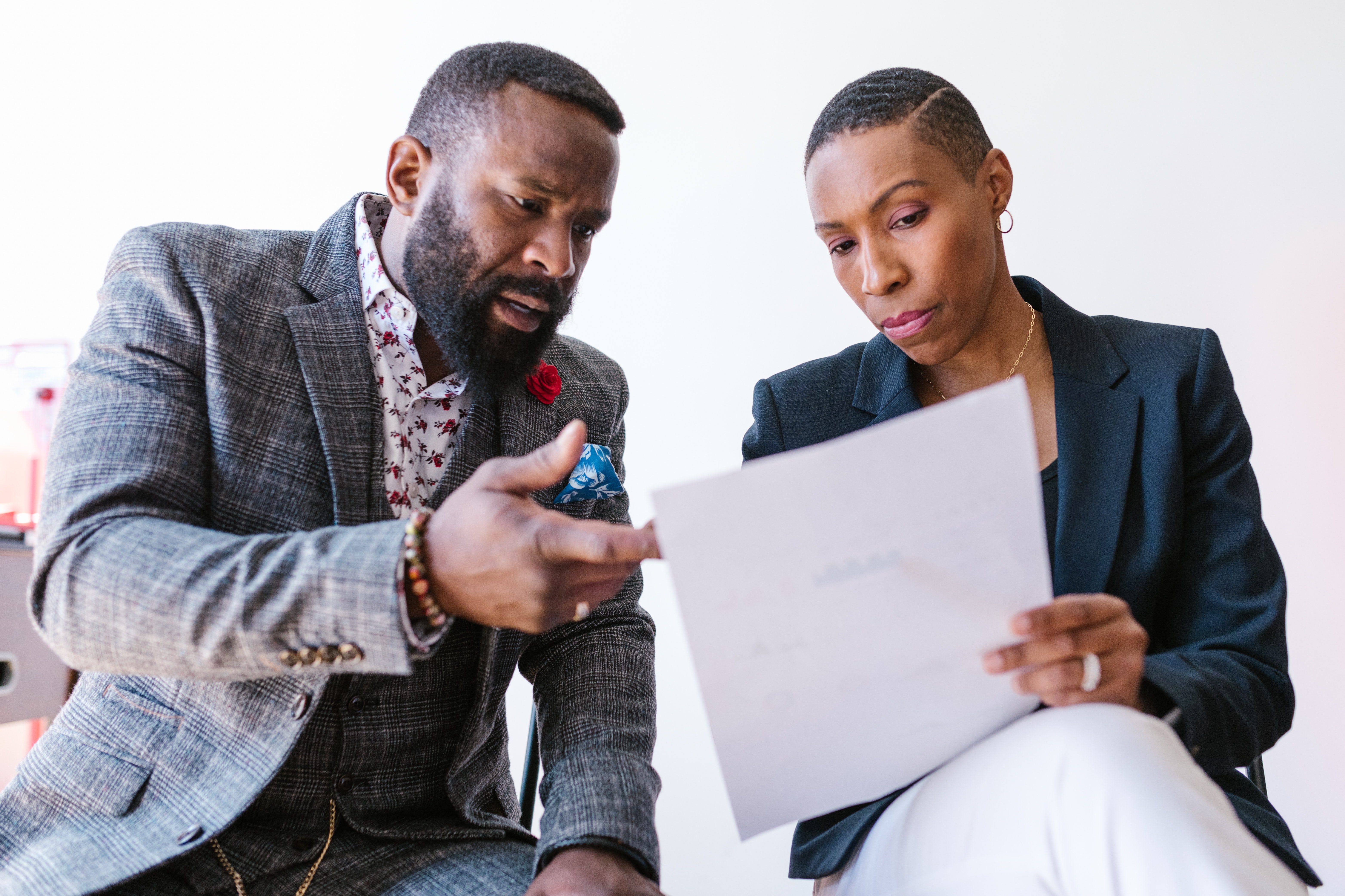 Image showing a Business owner and an employee choosing a goal for a striking holiday marketing campaign