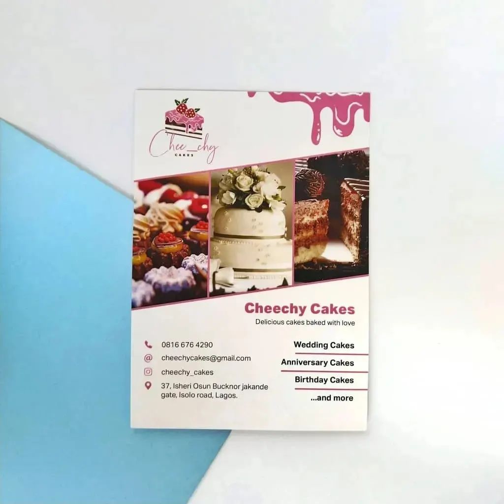 Handbill for a cake business